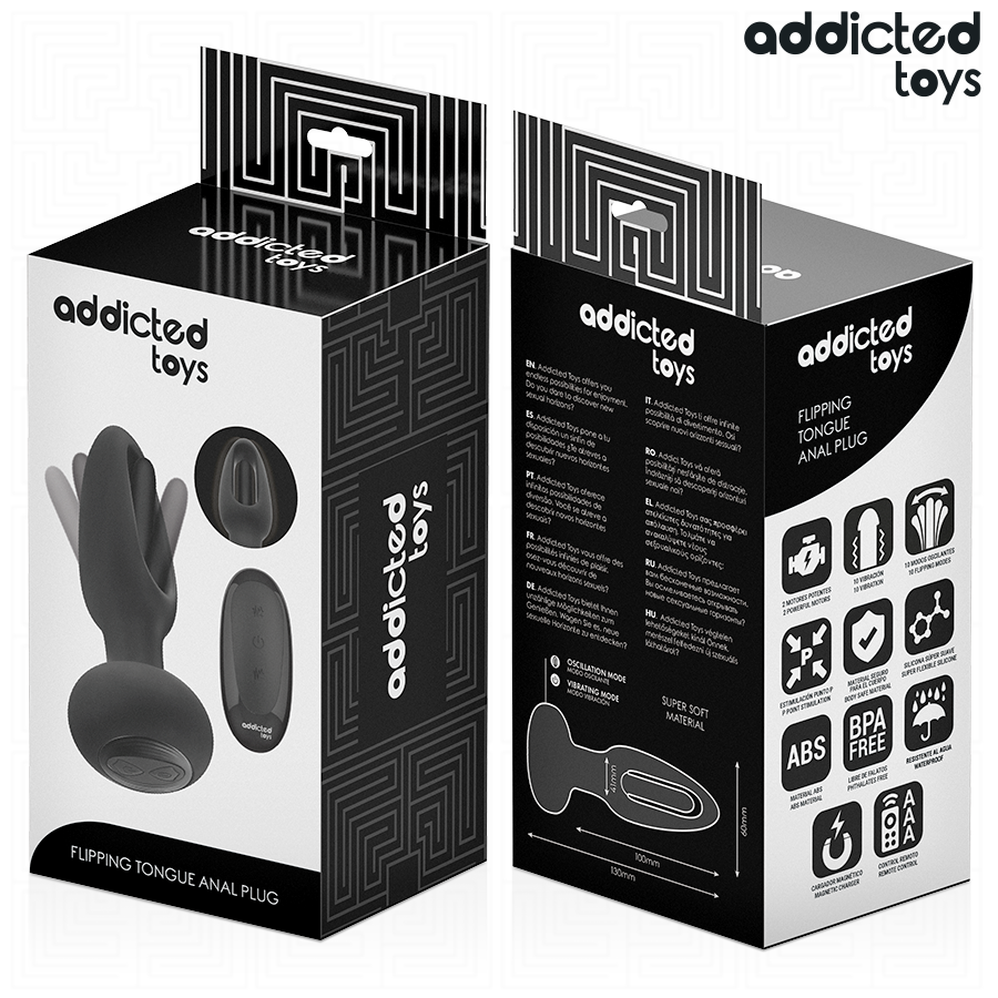ADDICTED TOYS - ANAL PLUG WITH VIBRATING TONGUE AND REMOTE CONTROL - NOCTURNA DESIRES