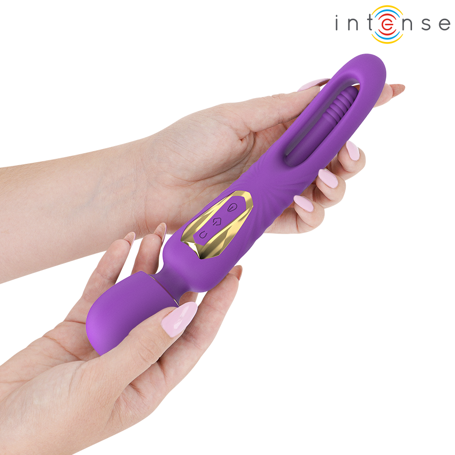INTENSE - CHRISTY VIBRATING WAND WITH FLIPPING TONGUE - NOCTURNA DESIRES