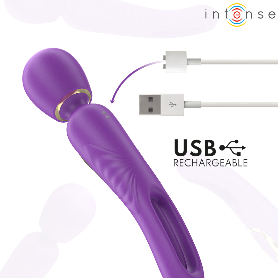 INTENSE - CHRISTY VIBRATING WAND WITH FLIPPING TONGUE - NOCTURNA DESIRES