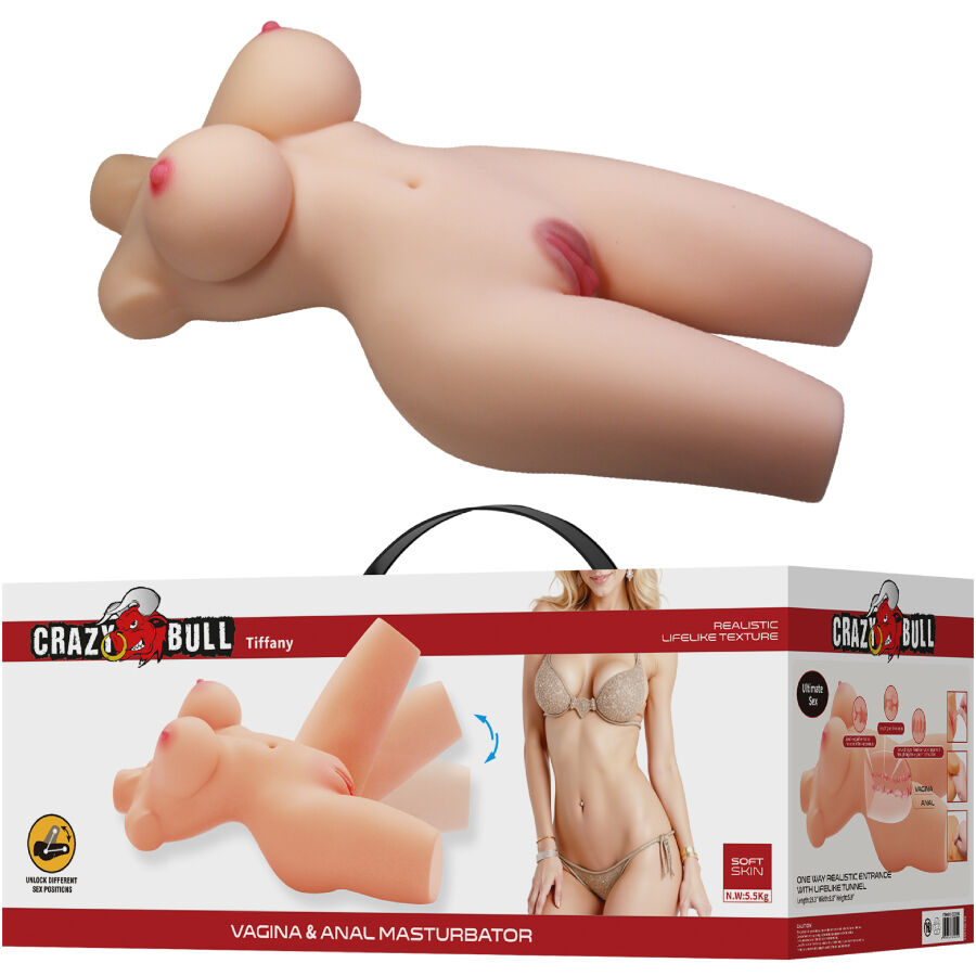 CRAZY BULL - TIFFANY REALISTIC FEMALE TORSO VAGINA AND ANAL 5.5 KG - NOCTURNA DESIRES