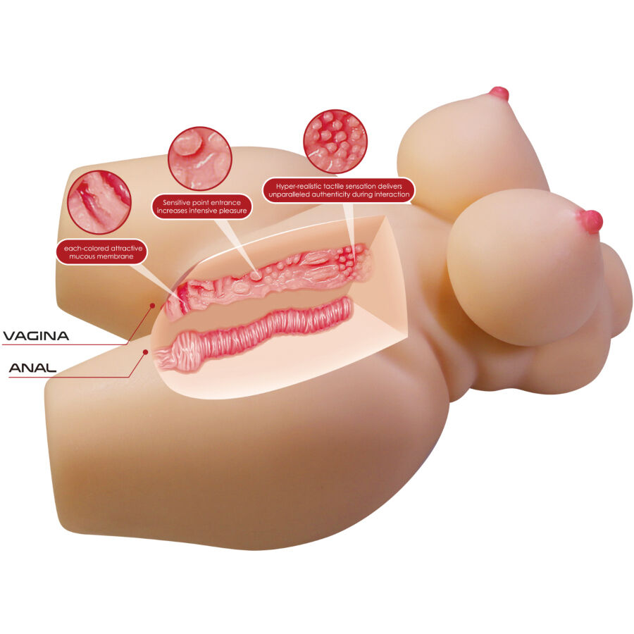 CRAZY BULL - GRACE REALISTIC FEMALE TORSO VAGINA AND ANAL 7.5 KG - NOCTURNA DESIRES