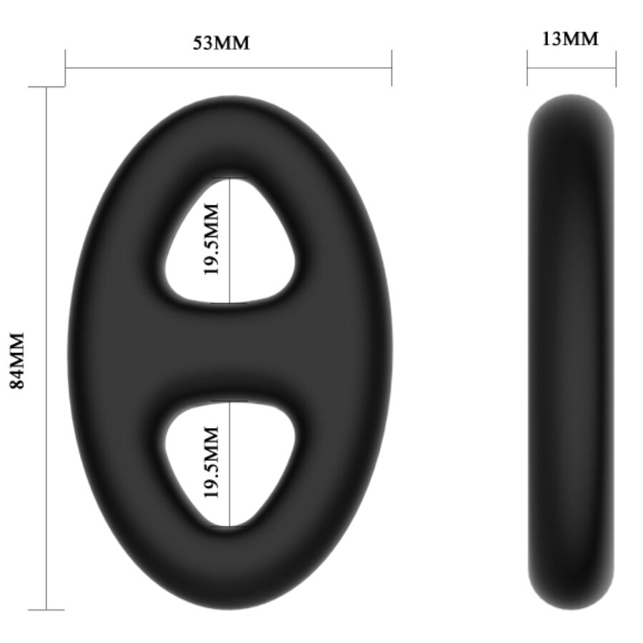 CRAZY BULL - DOUBLE OVAL SILICONE RING CRAZY BULL NOCTURNA DESIRES