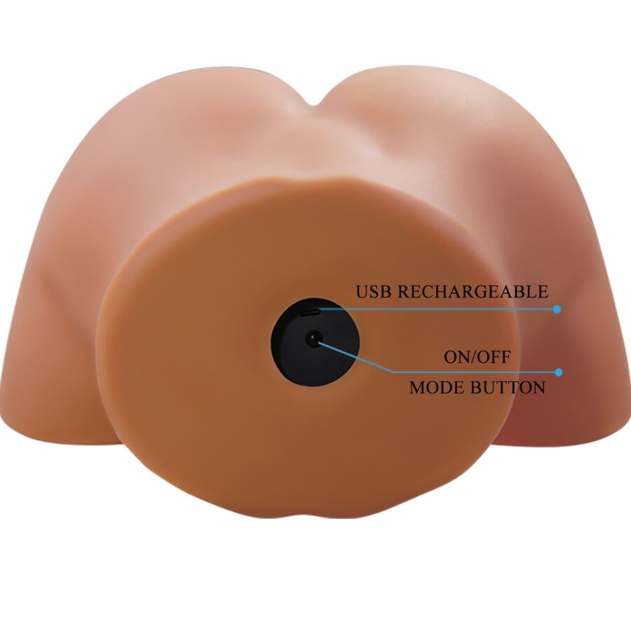 CRAZY BULL - ILANA REALISTIC FEMALE BUTT VIBRATOR AND SUCKER WITH SOUND 6.8 KG - NOCTURNA DESIRES
