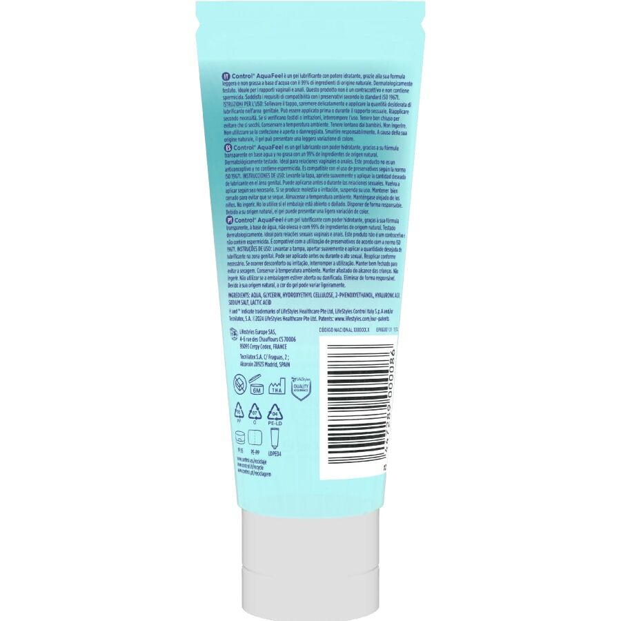 CONTROL - AQUAFEEL LUBRICANT WITH HYALURONIC ACID 80 ML - NOCTURNA DESIRES