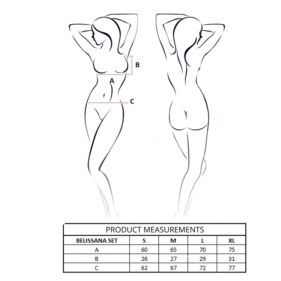 PASSION - BELISSANA BRA + THONG SET VIOLET S/M - NOCTURNA DESIRES