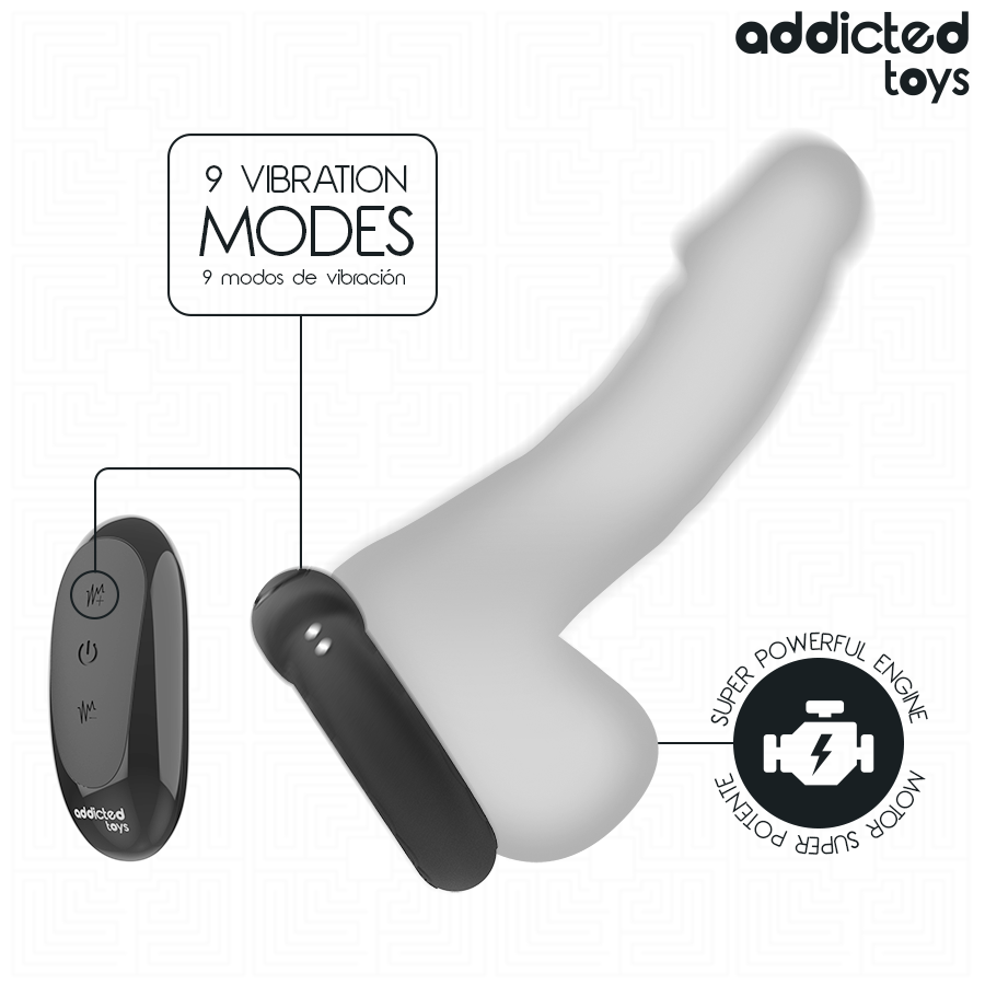 ADDICTED TOYS - HEATING EFFECT VIBRATING COCK RING REMOTE CONTROL - NOCTURNA DESIRES