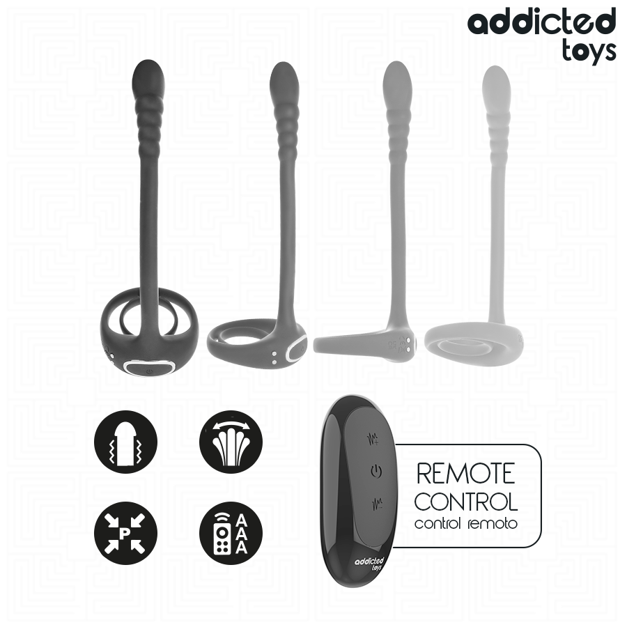 ADDICTED TOYS - P-SPOT VIBRATING COCK RING REMOTE CONTROL - NOCTURNA DESIRES