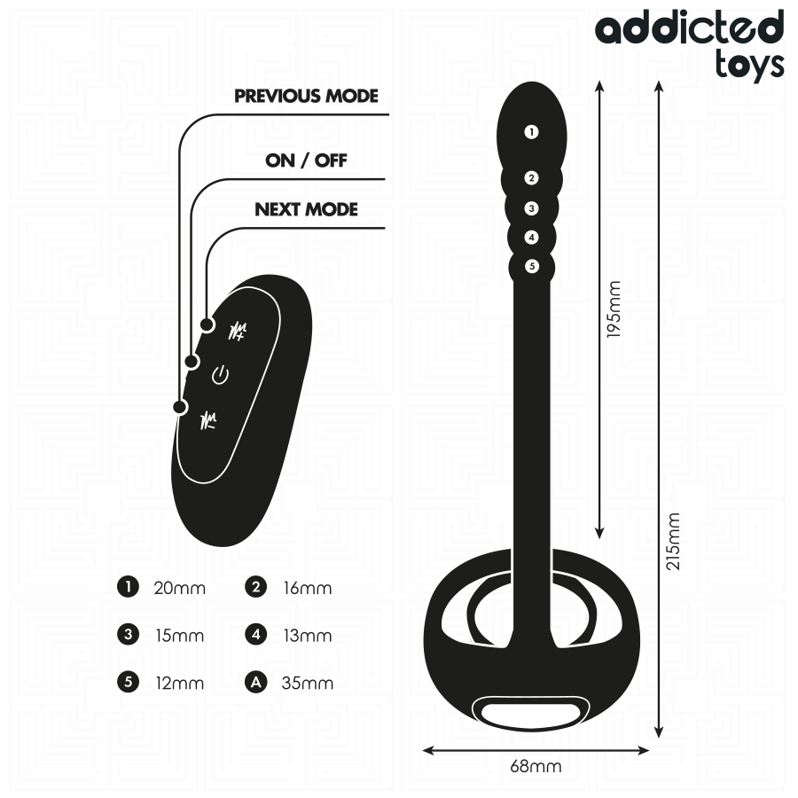 ADDICTED TOYS - P-SPOT VIBRATING COCK RING REMOTE CONTROL - NOCTURNA DESIRES