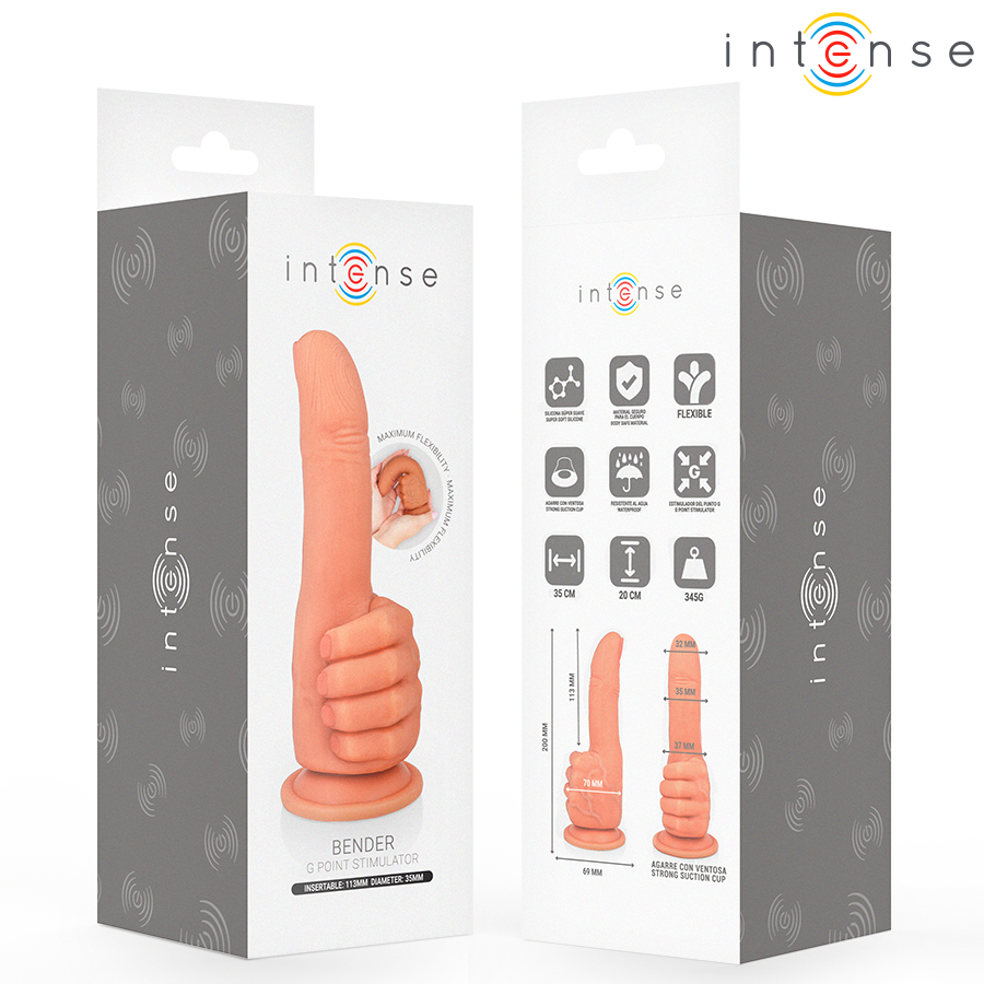INTENSE - BENDER G-SPOT STIMULATOR FLEXIBLE HAND 11.3 CM - NOCTURNA DESIRES