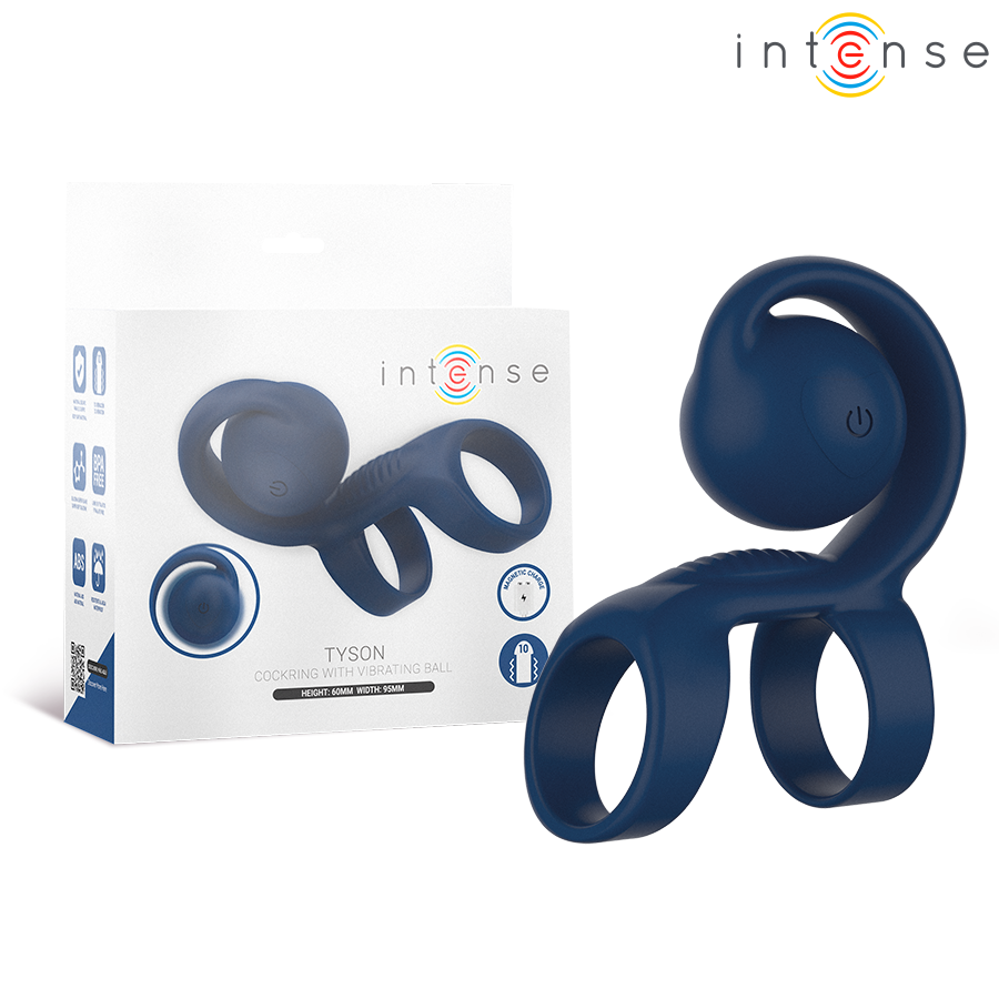 INTENSE - TYSON COCK RING WITH VIBRATING BALL Ø 3.2 CM - NOCTURNA DESIRES