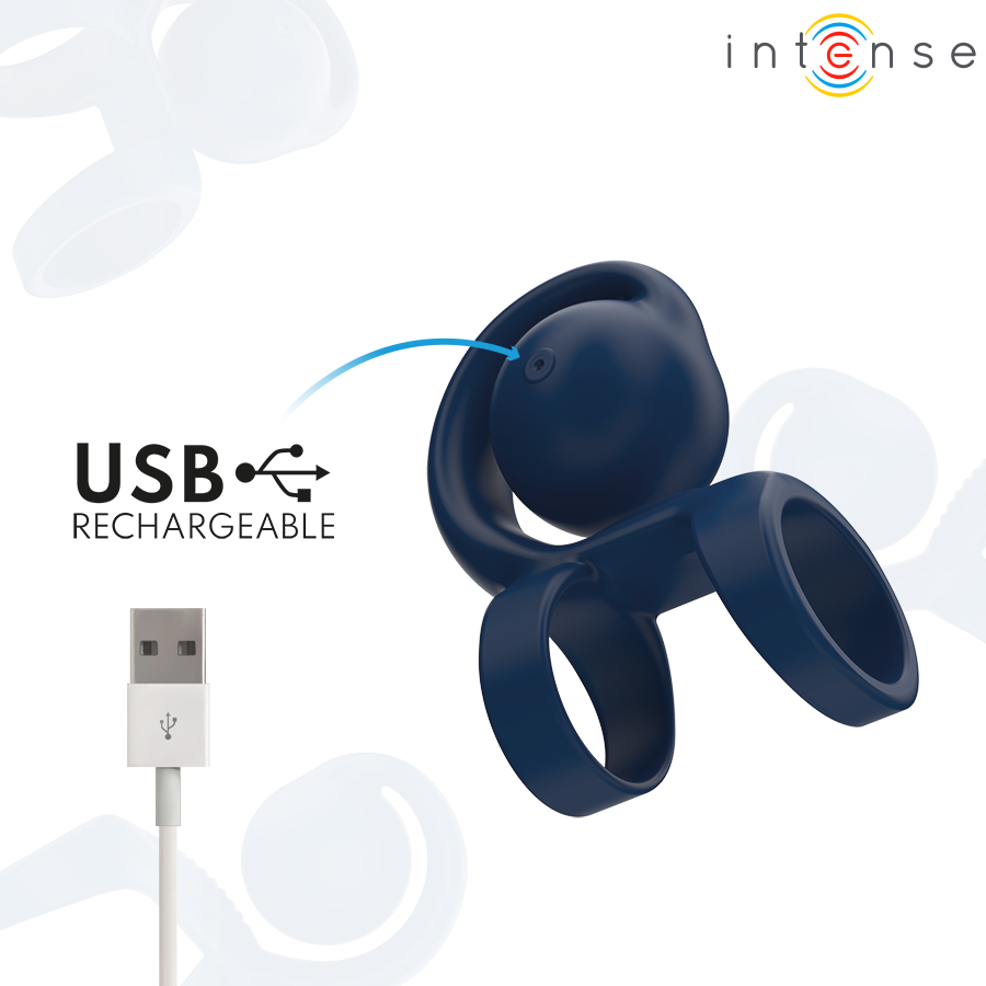 INTENSE - TYSON COCK RING WITH VIBRATING BALL Ø 3.2 CM - NOCTURNA DESIRES