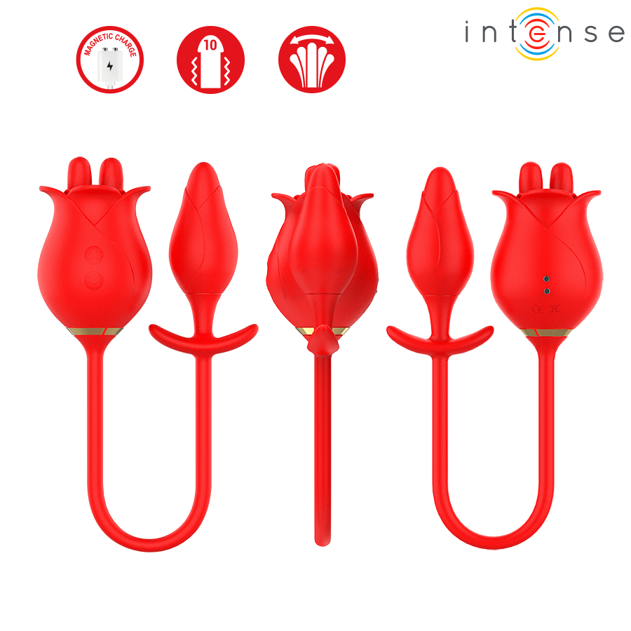 INTENSE - MELANIE DOUBLE CLITORIS STIMULATOR WITH ZIGZAG TONGUE - NOCTURNA DESIRES
