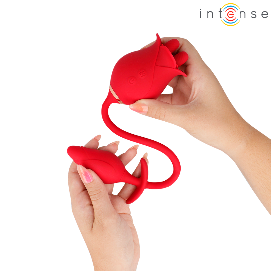 INTENSE - MELANIE DOUBLE CLITORIS STIMULATOR WITH ZIGZAG TONGUE - NOCTURNA DESIRES
