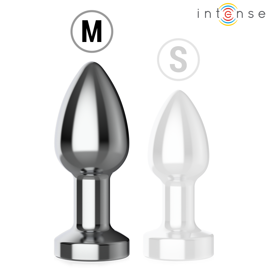 INTENSE - VIBRATING METAL ANAL PLUG WITH LED LIGHTS AND REMOTE CONTROL - SIZE M - NOCTURNA DESIRES