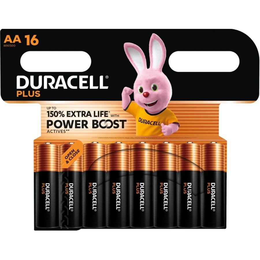 DURACELL - PLUS POWER BOOST AA ALKALINE BATTERY LR6 BLISTER x 16 - NOCTURNA DESIRES