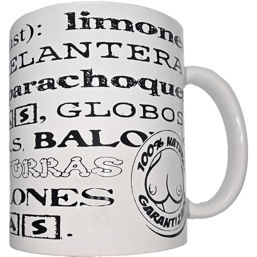 DIABLO PICANTE - WHITE MUG WITH BOOB SYNONYMS 370 ML - NOCTURNA DESIRES