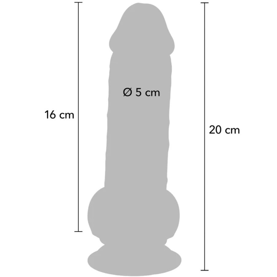 GET REAL - DELUXE REALISTIC PENIS WITH TESTICLES EXTRA THICK 20 CM - NOCTURNA DESIRES