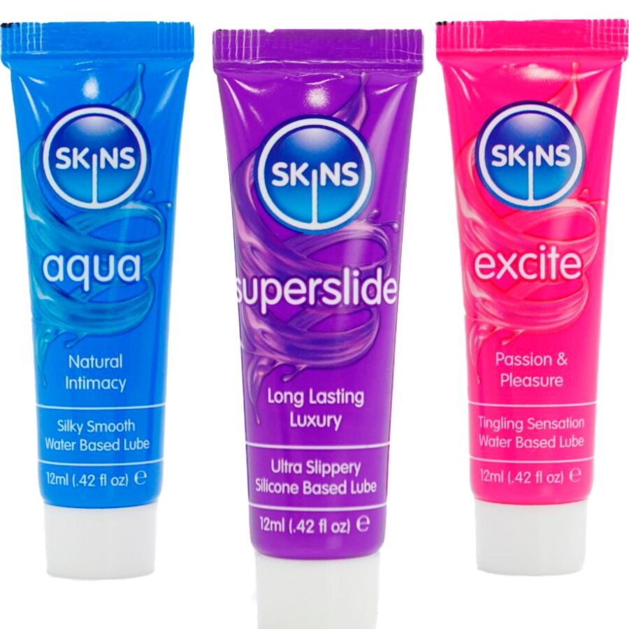 SKINS - VITAL LUBES KIT AQUA, SUPERSLIDE & EXCITE LUBRICANTS 3 x 12 ML - NOCTURNA DESIRES