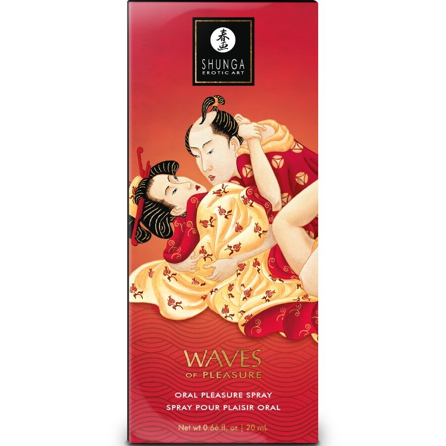 SHUNGA - WAVES PLEASURE SPRAY ORAL SEDUCTIVE STRAWBERRY 20 ML - NOCTURNA DESIRES
