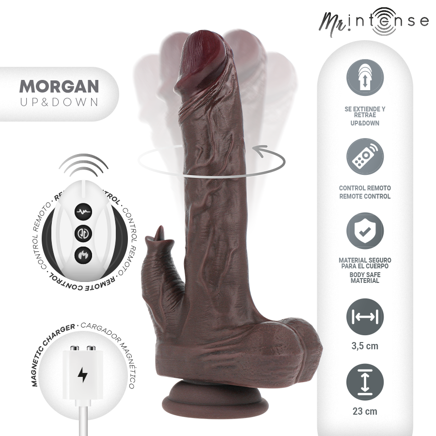 MR INTENSE - MORGAN REALISTIC MULTIFUNCTION DOLL WITH VIBRATION AND UP AND DOWN REMOTE CONTROL 23 CM -O- 3.5 CM - NOCTURNA DESIRES