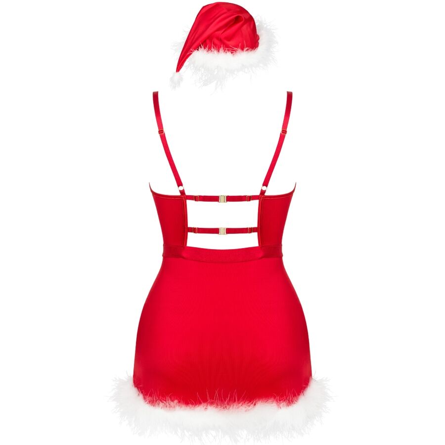 LIVCO CORSETTI FASHION - AGETHE LC 90607 CHEMISE + THONG + CHRISTMAS HAT L/XL - NOCTURNA DESIRES