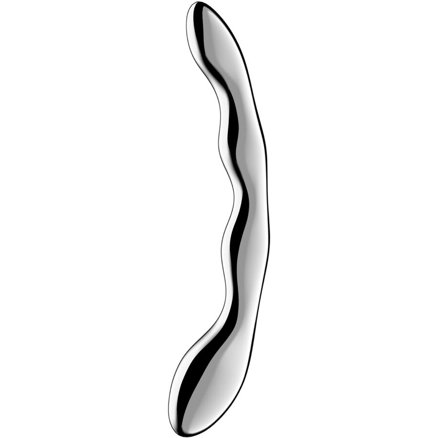 SATISFYER - COSMIC CREST 2 STAINLESS STEEL DOUBLE-ENDED DILDO - NOCTURNA DESIRES