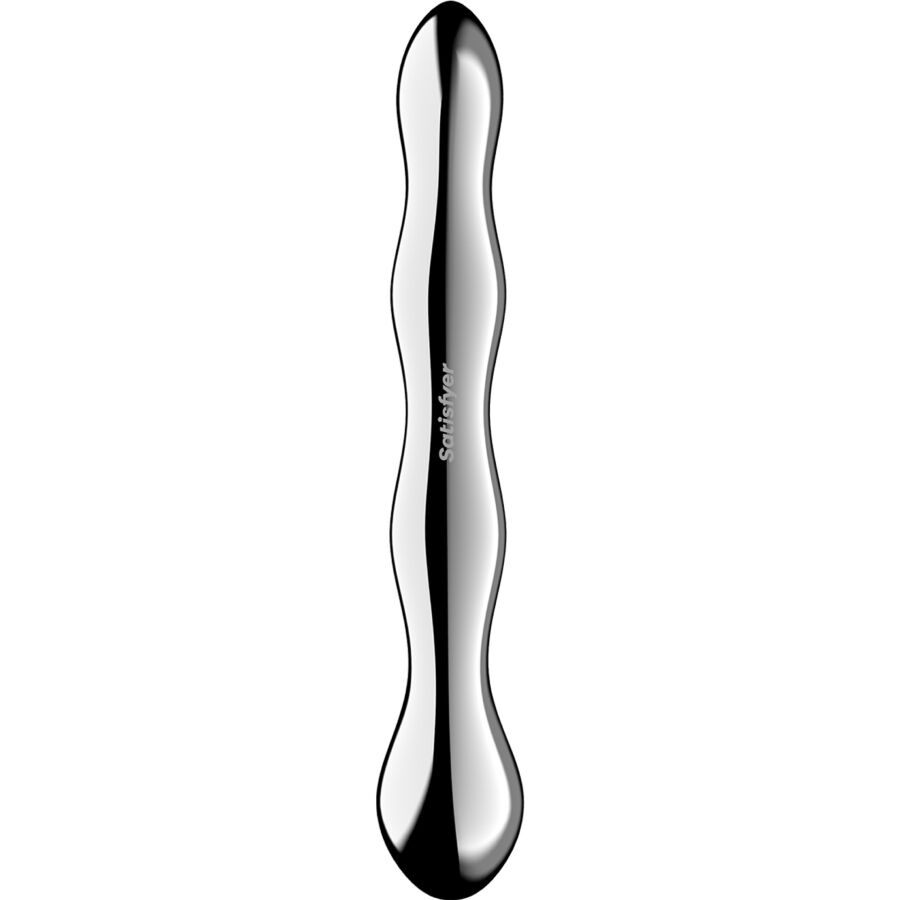 SATISFYER - COSMIC CREST 2 STAINLESS STEEL DOUBLE-ENDED DILDO - NOCTURNA DESIRES