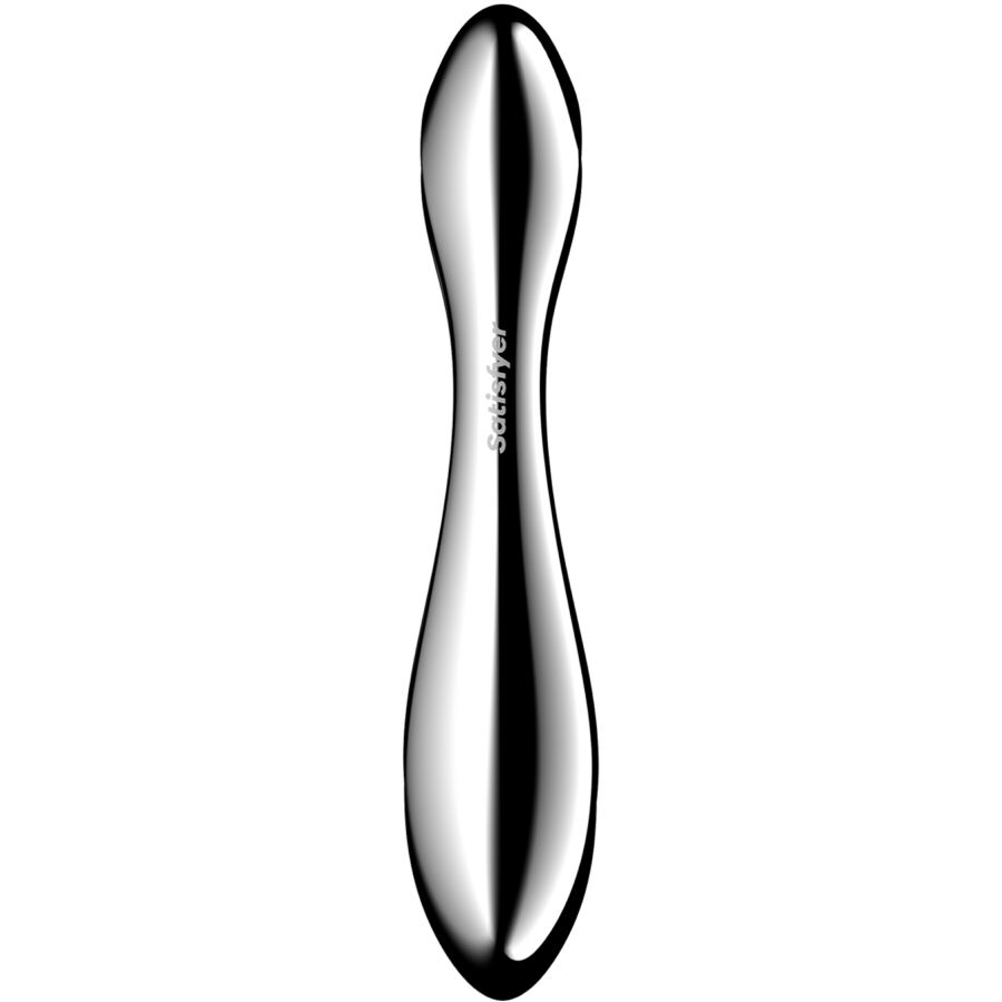 SATISFYER - PURE GRAVITY 2 STAINLESS STEEL DOUBLE-ENDED DILDO - NOCTURNA DESIRES