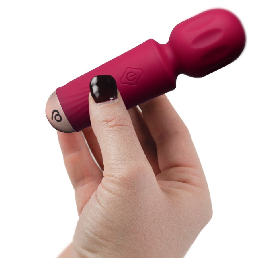 ROCKS-OFF - MINI RECHARGEABLE WAND 16 FUNCTIONS AZALEA RED - NOCTURNA DESIRES