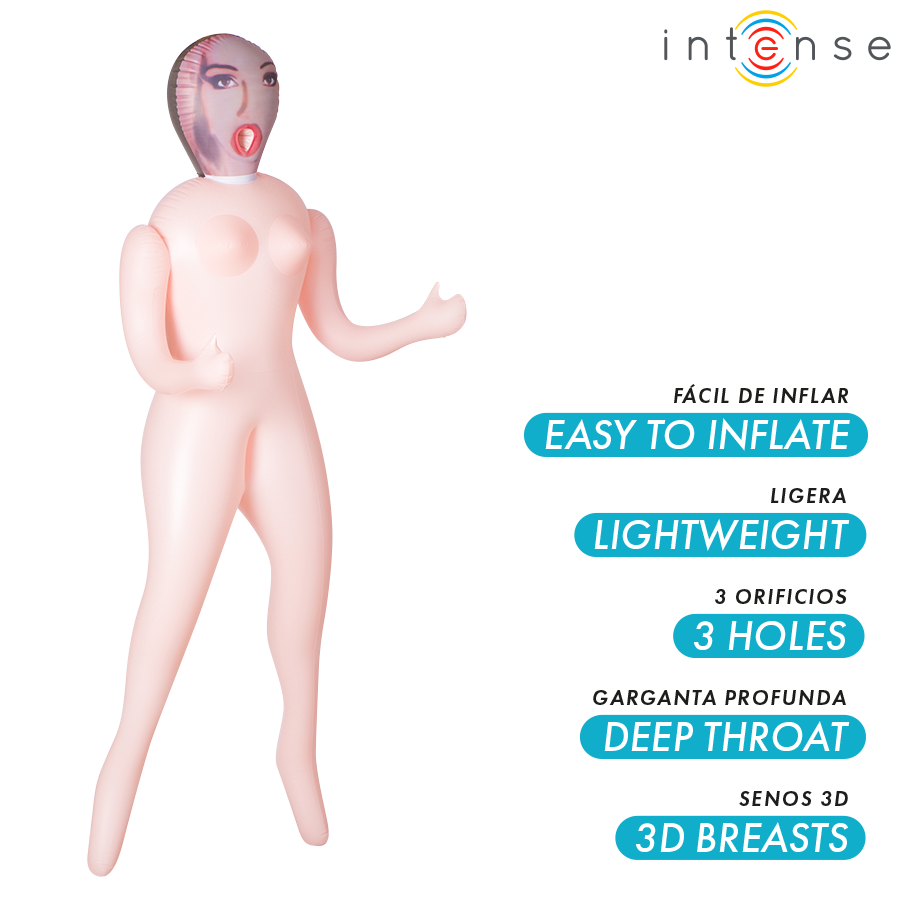 INTENSE DOLLS - MONIQUE INFLATABLE DOLL WITH THREE ORIFICES - NOCTURNA DESIRES