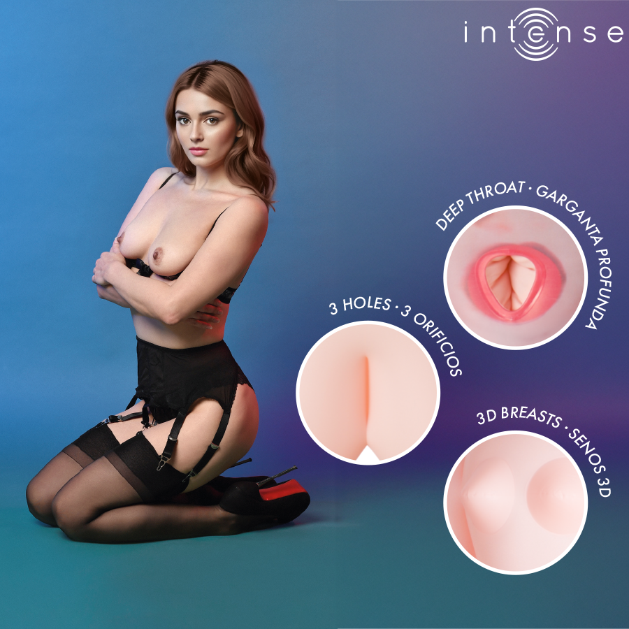 INTENSE DOLLS - MONIQUE INFLATABLE DOLL WITH THREE ORIFICES - NOCTURNA DESIRES