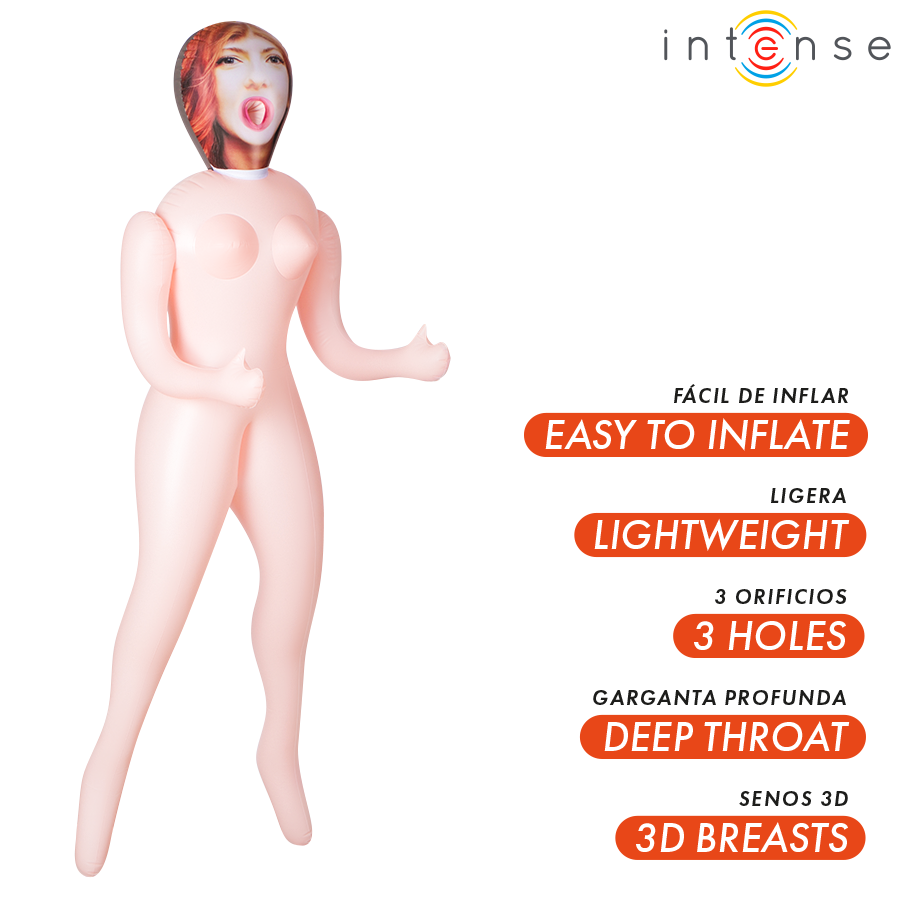 INTENSE DOLLS - SCARLETT INFLATABLE DOLL WITH THREE ORIFICES - NOCTURNA DESIRES