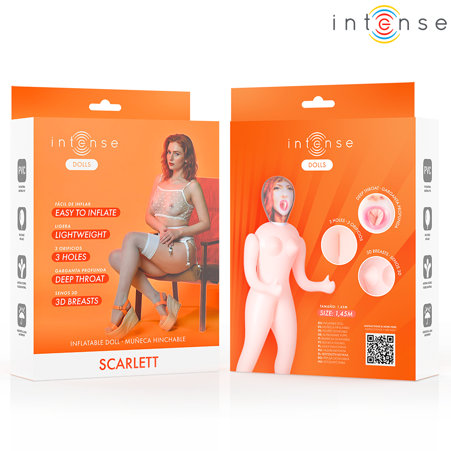 INTENSE DOLLS - SCARLETT INFLATABLE DOLL WITH THREE ORIFICES - NOCTURNA DESIRES