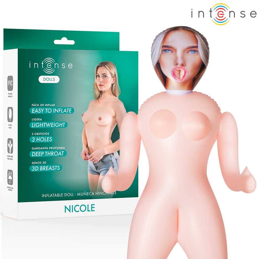 INTENSE DOLLS - NICOLE INFLATABLE DOLL WITH THREE ORIFICES - NOCTURNA DESIRES