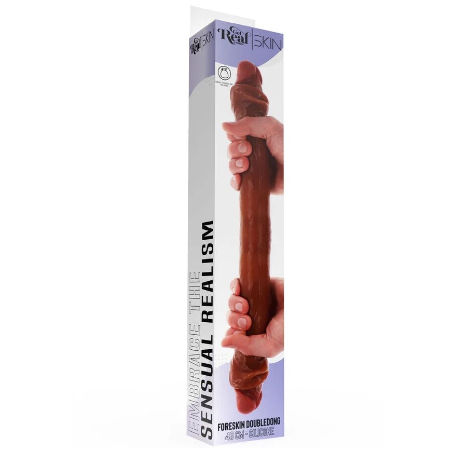 GET REAL - DOUBLE-ENDED SILICONE DILDO CARAMEL 46 CM - NOCTURNA DESIRES