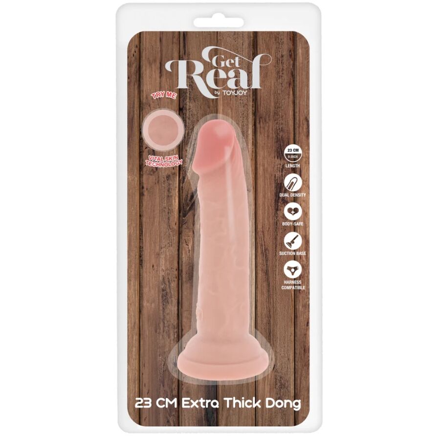 GET REAL - DELUXE THICK DOUBLE-DENSITY TPE DONG 23 CM - NOCTURNA DESIRES