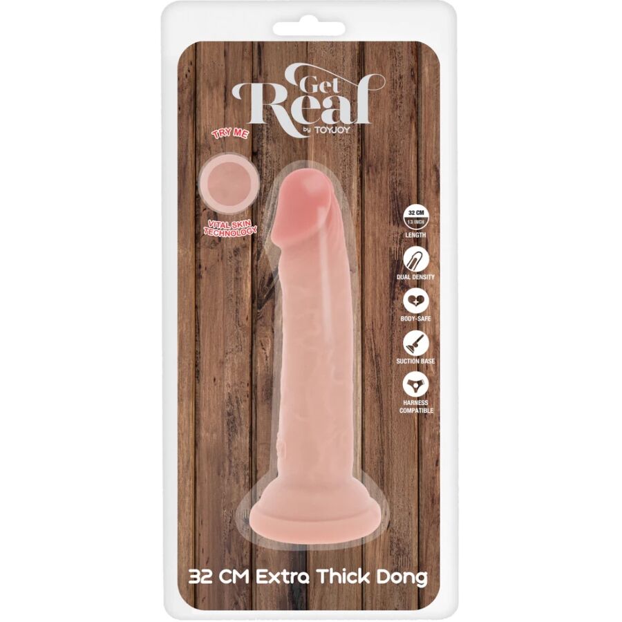 GET REAL - DELUXE THICK DOUBLE-DENSITY TPE DONG 32 CM - NOCTURNA DESIRES