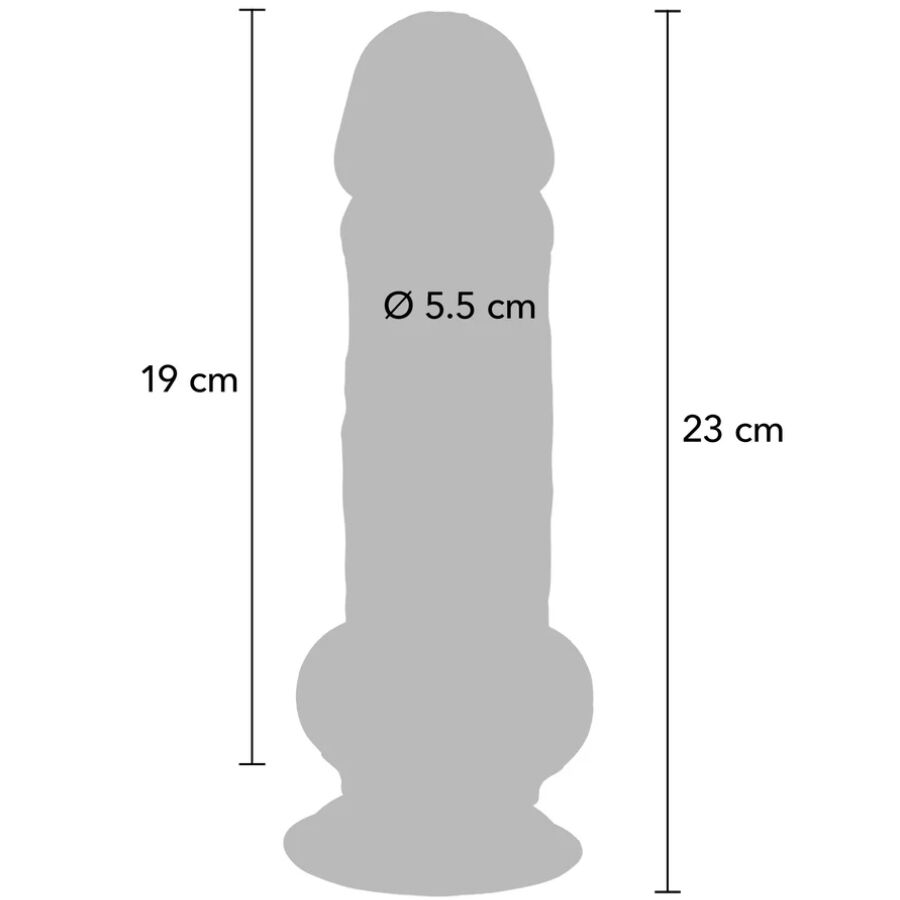 GET REAL - DELUXE REALISTIC PENIS WITH TESTICLES EXTRA THICK 23 CM - NOCTURNA DESIRES