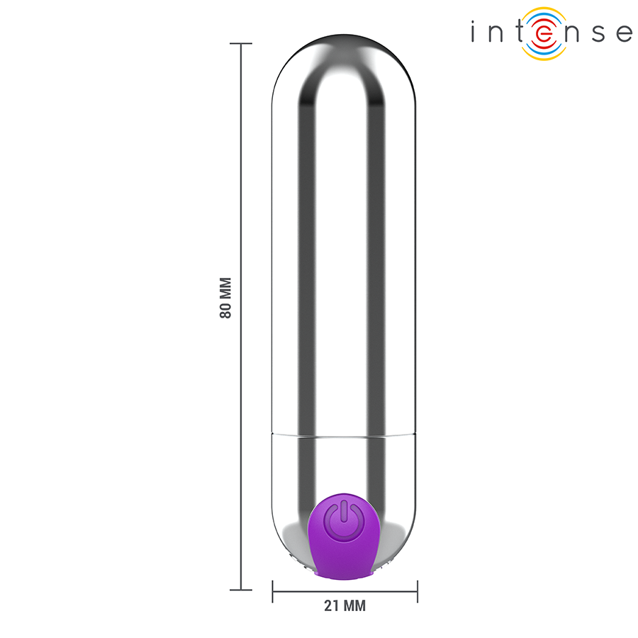 INTENSE - KAREN MINI RECHARGEABLE VIBRATING BULLET SILVER - NOCTURNA DESIRES
