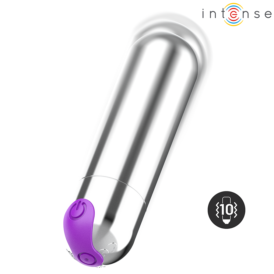 INTENSE - KAREN MINI RECHARGEABLE VIBRATING BULLET SILVER - NOCTURNA DESIRES
