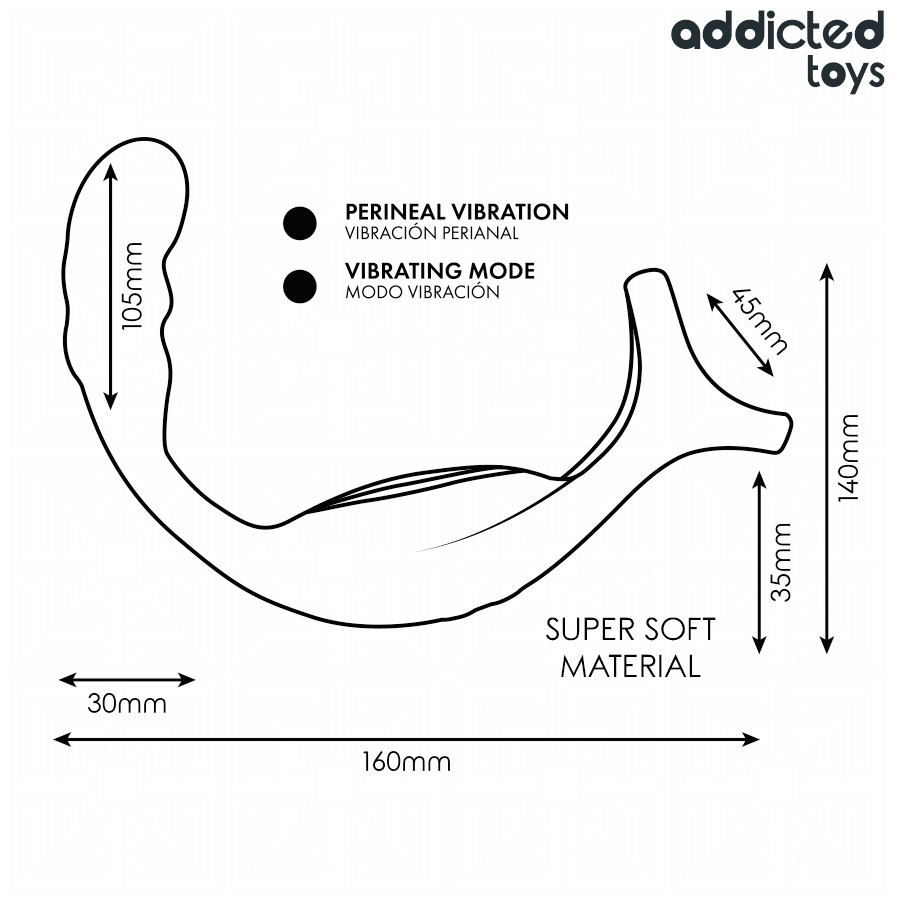 ADDICTED TOYS - DUAL PROSTATIC COCK RING REMOTE CONTROL - NOCTURNA DESIRES