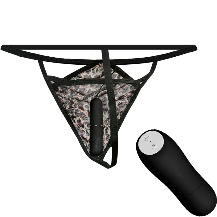 BAILE - THONG WITH VIBRATING BULLET AND REMOTE CONTROL BLACK - NOCTURNA DESIRES
