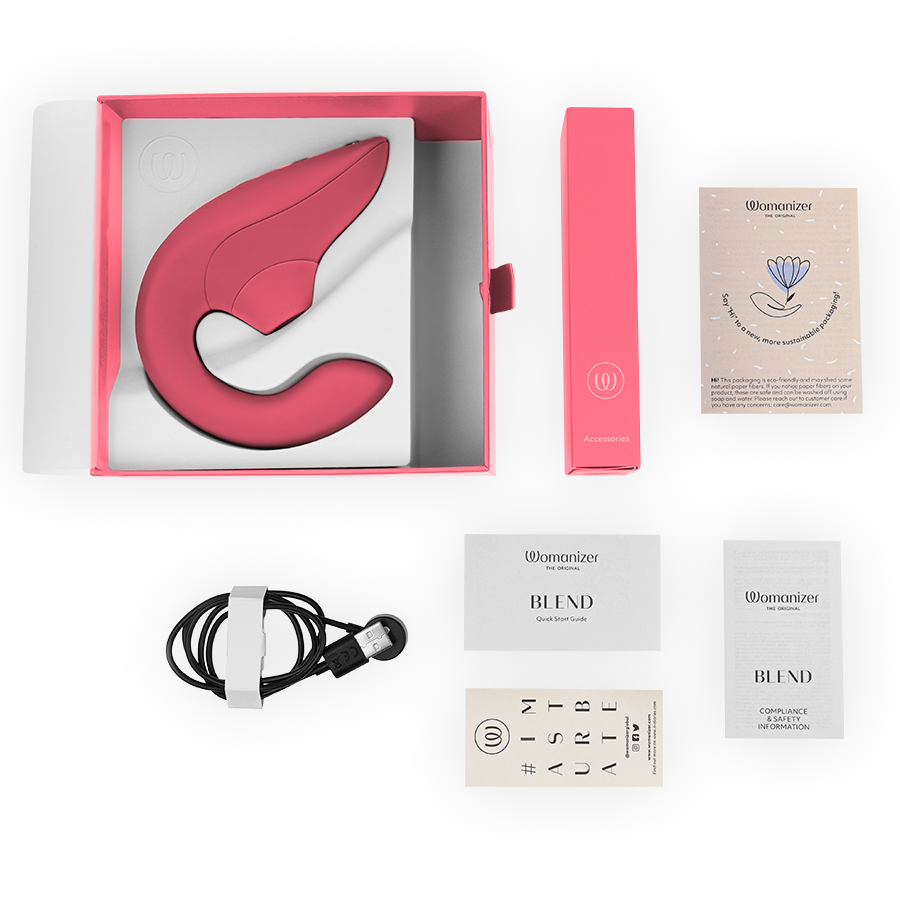 WOMANIZER - BLEND RABBIT VIBRATOR STIMULATOR VIBRANT ROSE - NOCTURNA DESIRES