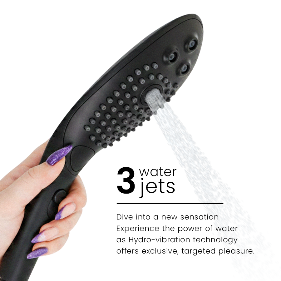 WOMANIZER - WAVE CLITORAL STIMULATING SHOWER HEAD BLACK - NOCTURNA DESIRES