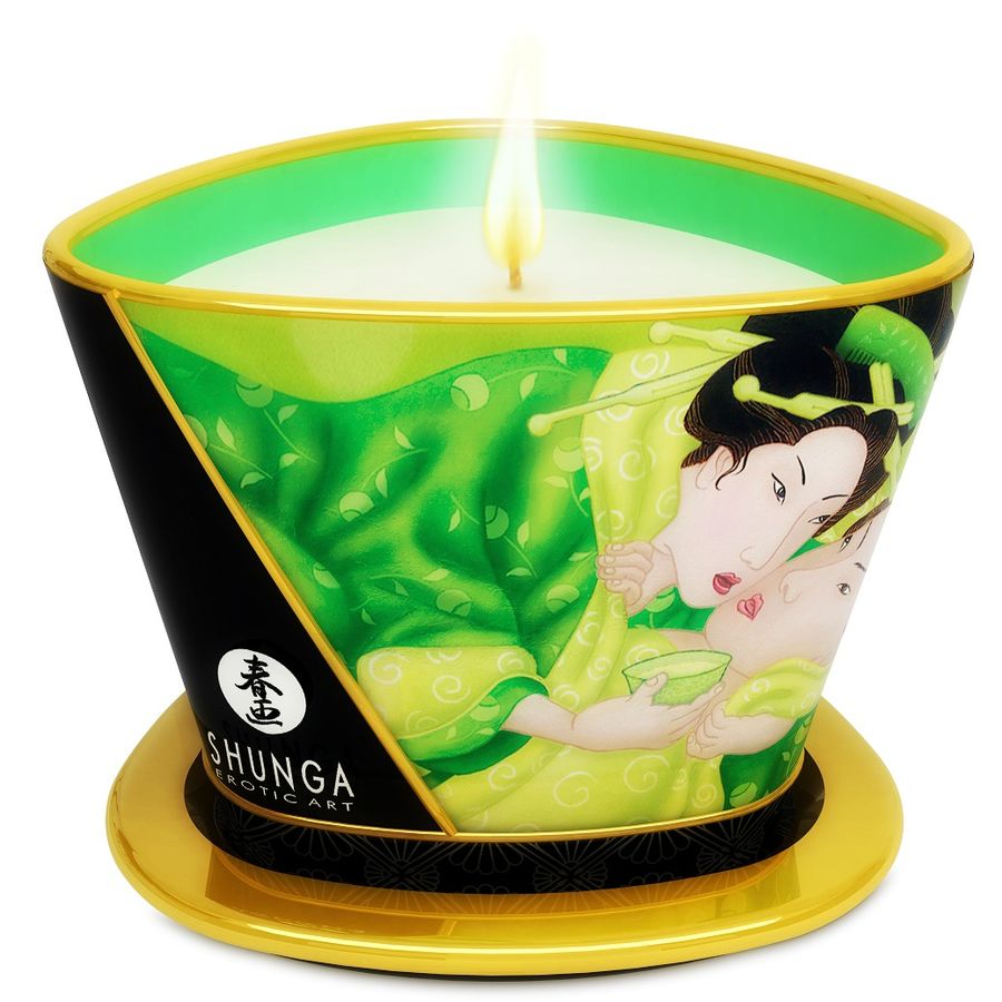 SHUNGA - MINI CARESS BY CANDELIGHT MASSAGE CANDLE T GREEN 170 ML SHUNGA CANDLES NOCTURNA DESIRES