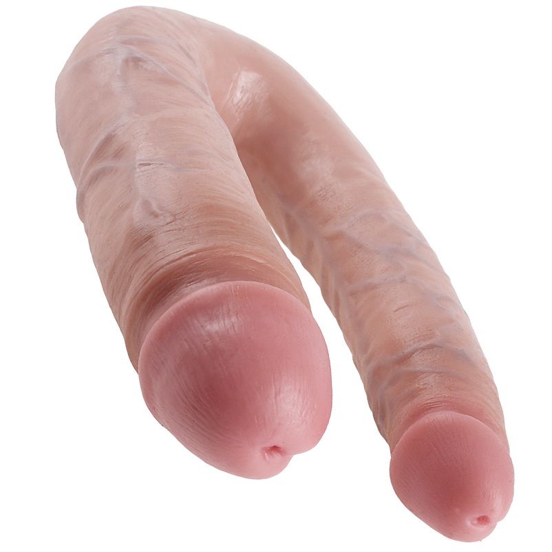 KING COCK - U-SHAPED LARGE DOUBLE TROUBLE FLESH 17.8 CM KING COCK NOCTURNA DESIRES