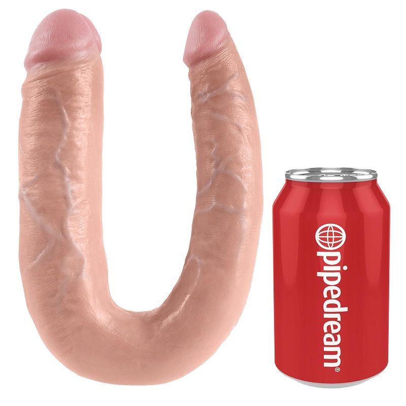 KING COCK - U-SHAPED LARGE DOUBLE TROUBLE FLESH 17.8 CM KING COCK NOCTURNA DESIRES