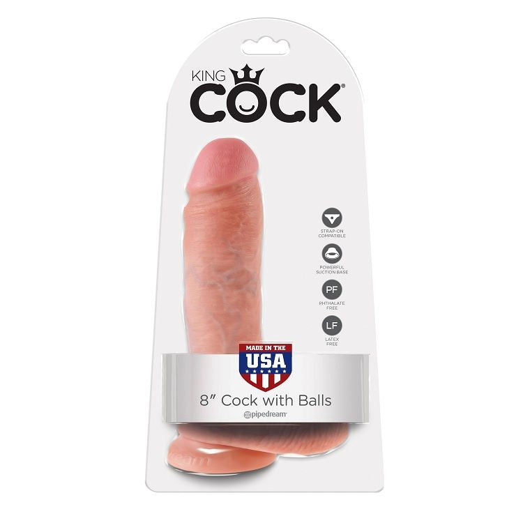 KING COCK - 8 DILDO FLESH WITH BALLS 20.3 CM KING COCK NOCTURNA DESIRES