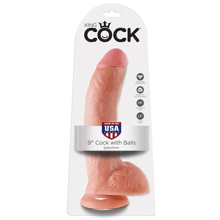 KING COCK - 9 DILDO FLESH WITH BALLS 22.9 CM KING COCK NOCTURNA DESIRES
