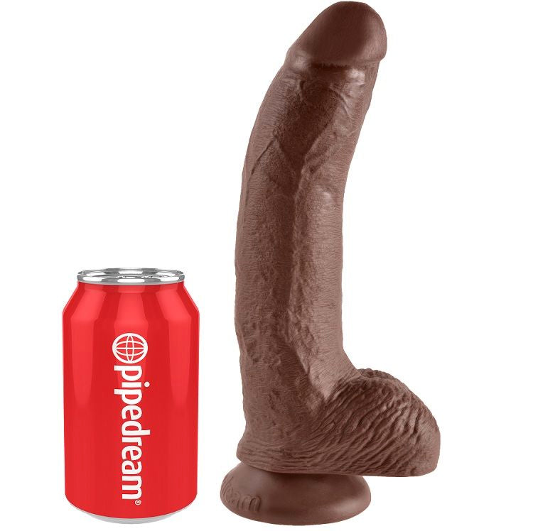 KING COCK - 9 DILDO BROWN WITH BALLS 22.9 CM KING COCK NOCTURNA DESIRES